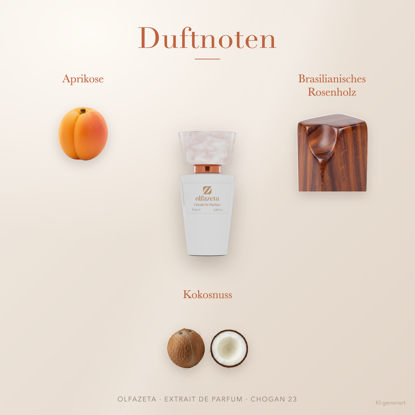 Chogan Parfum 23 Fatale – Extrait de Parfum für Damen mit Aprikose und Kokosnuss – Produktansicht 2