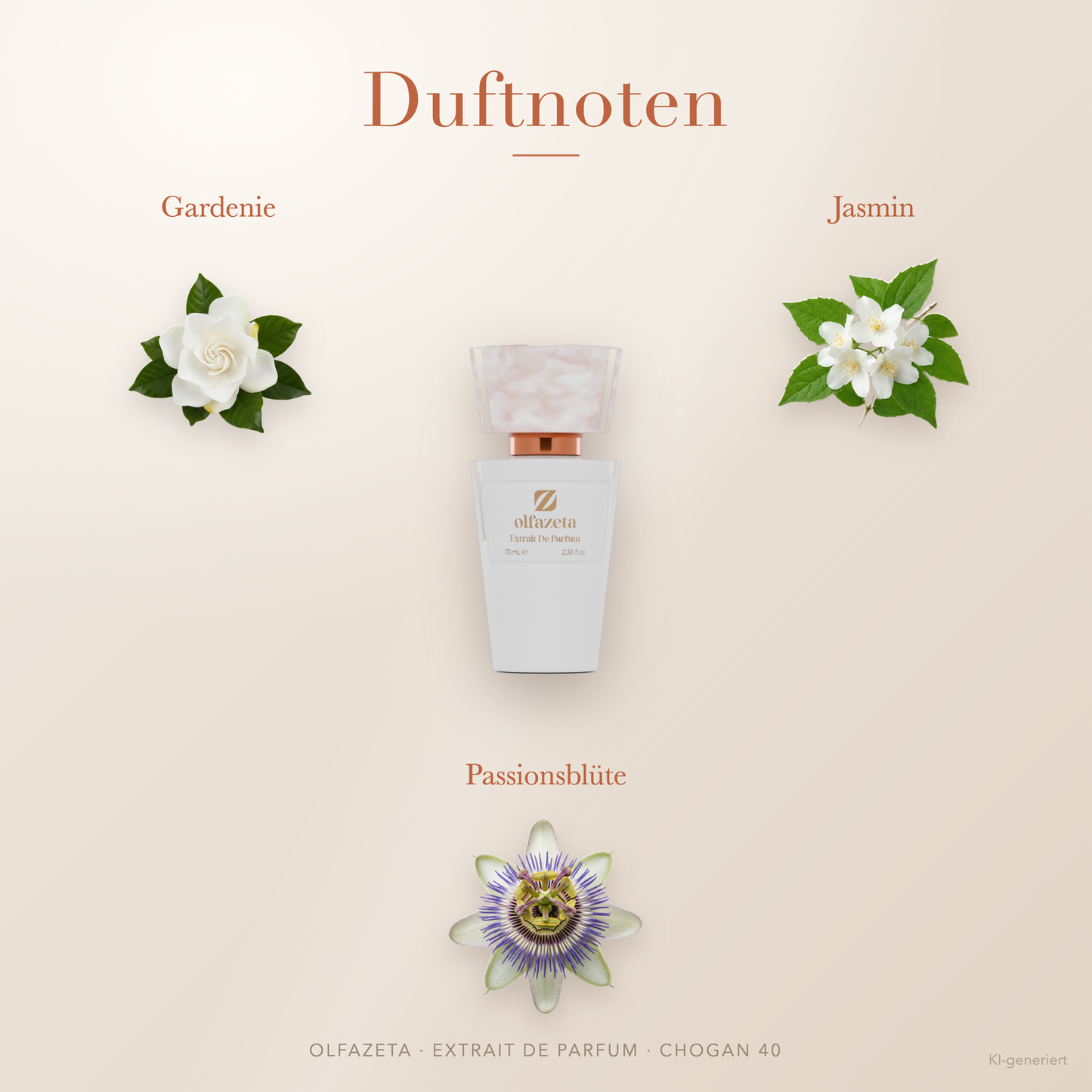 Chogan Parfum 40 – Extrait de Parfum für Damen mit Passionsblüte und Gardenie – Produktansicht 2