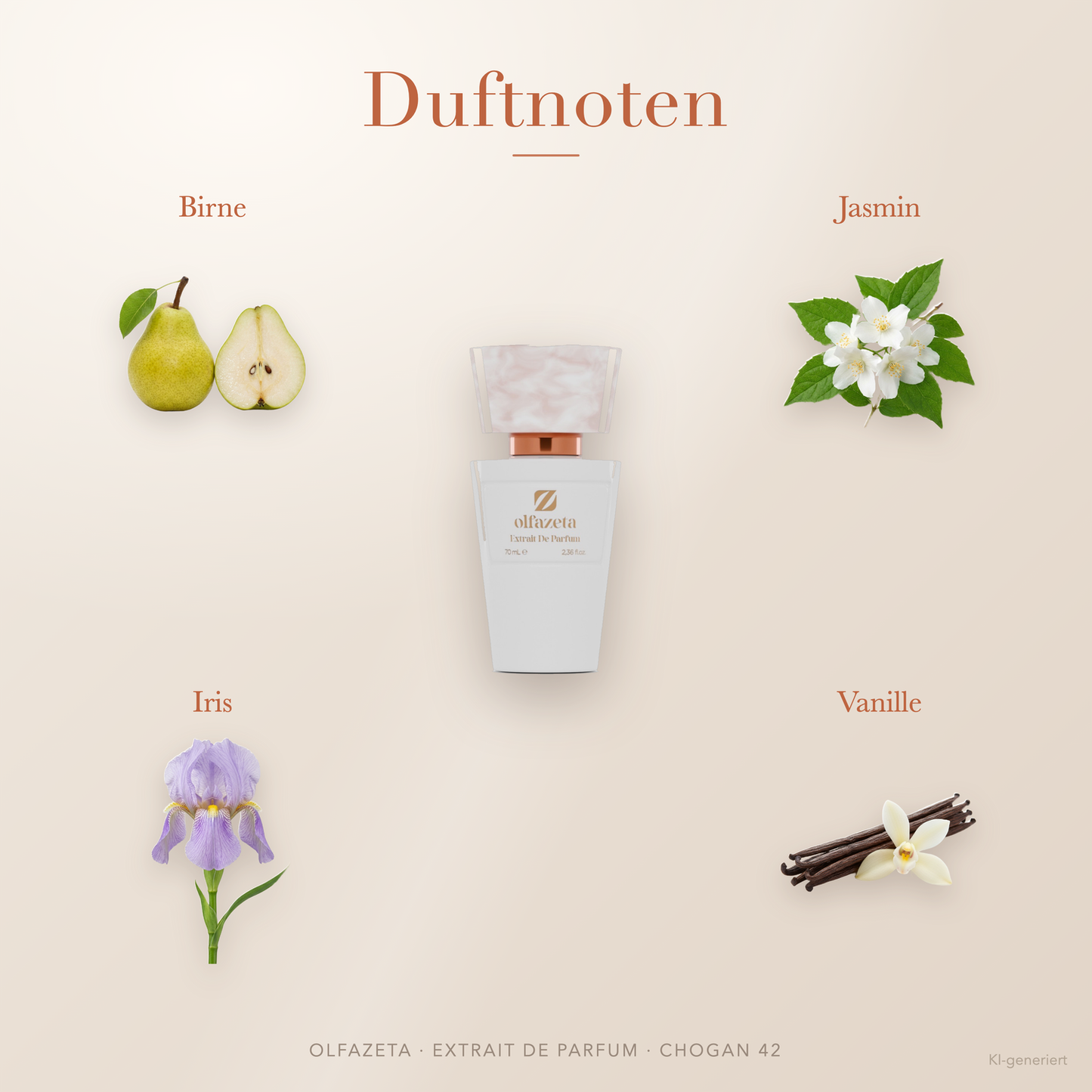 Chogan Parfum 42 Bonheur Supreme – Extrait de Parfum für Damen mit Birne und schwarze Johannisbeere – Produktansicht 2