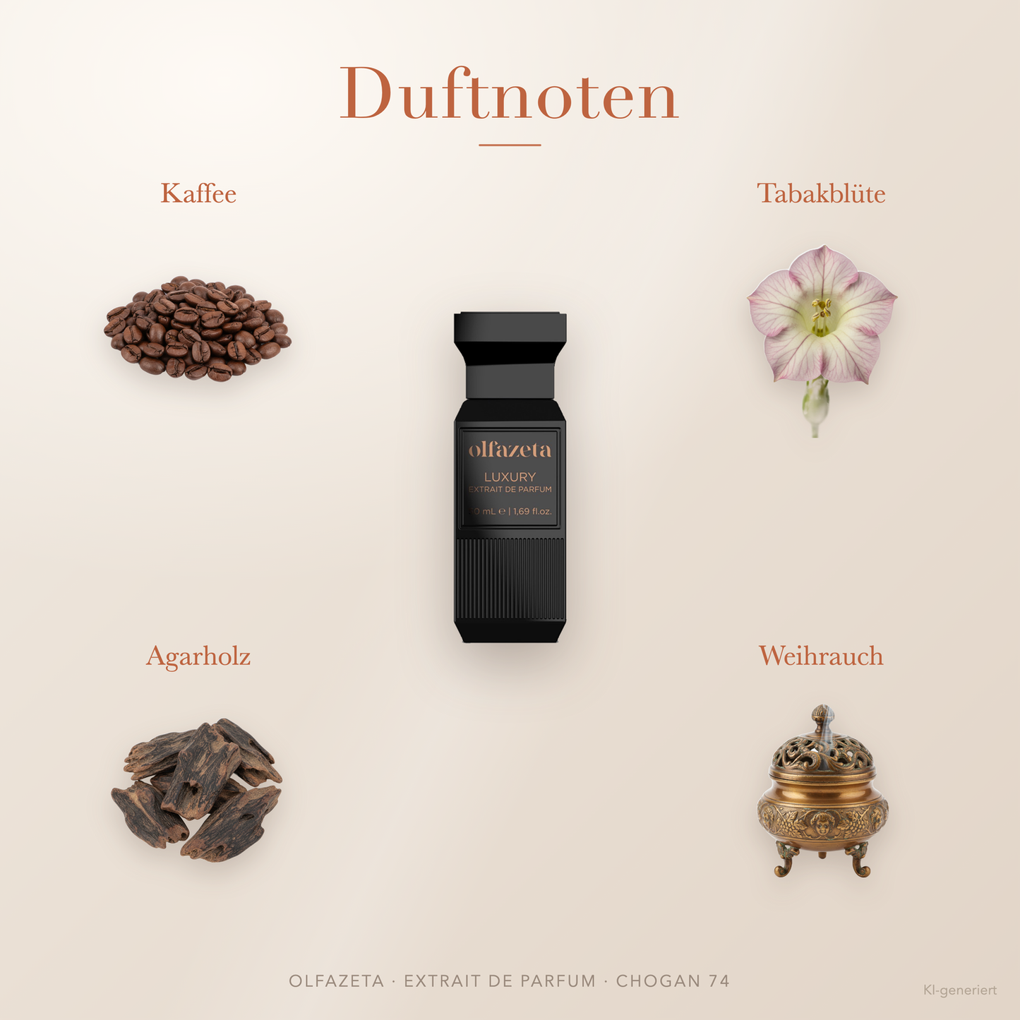 Chogan Parfum 74 Essence Noire – Extrait de Parfum für Herren mit Grüne Noten und Hanf – Produktansicht 2
