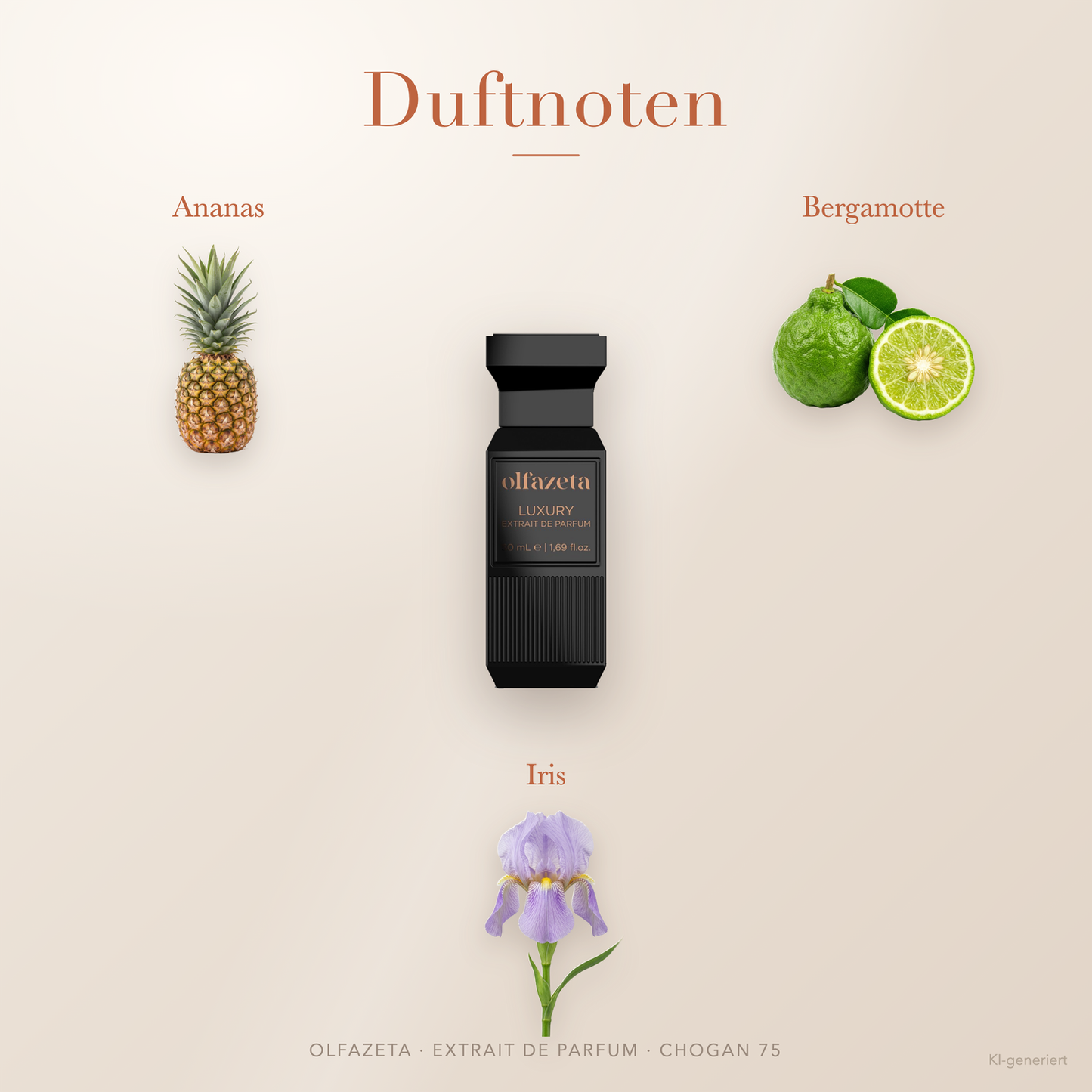 Chogan Parfum 75 – Extrait de Parfum für Herren mit Ananas und Bergamotte – Produktansicht 2