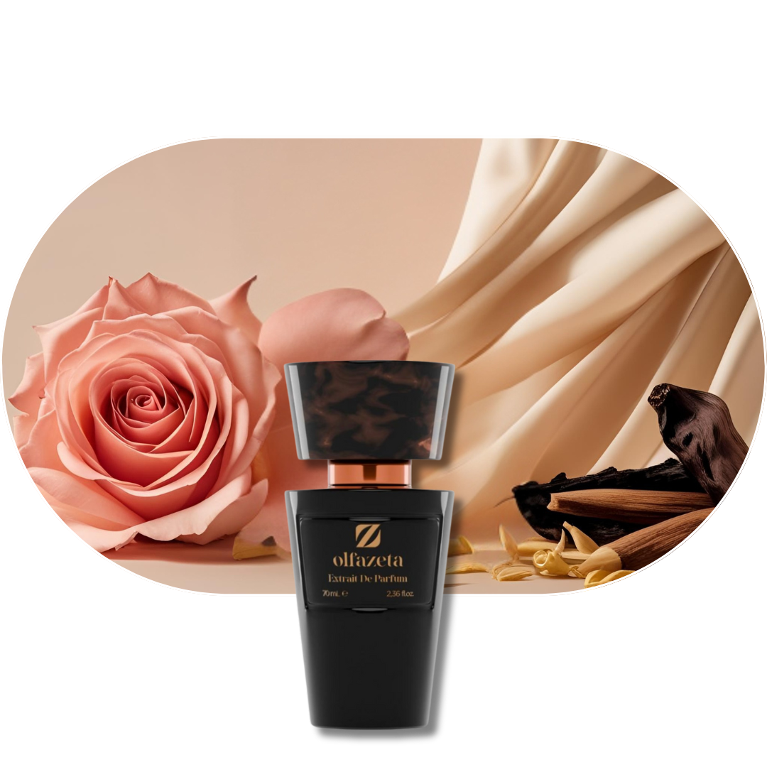 Chogan Parfum 100 mit Rosen-, Gewürz- und Agarholznoten, cremige Ambra- und Sandelholzbasis, Vanille-Hauch.