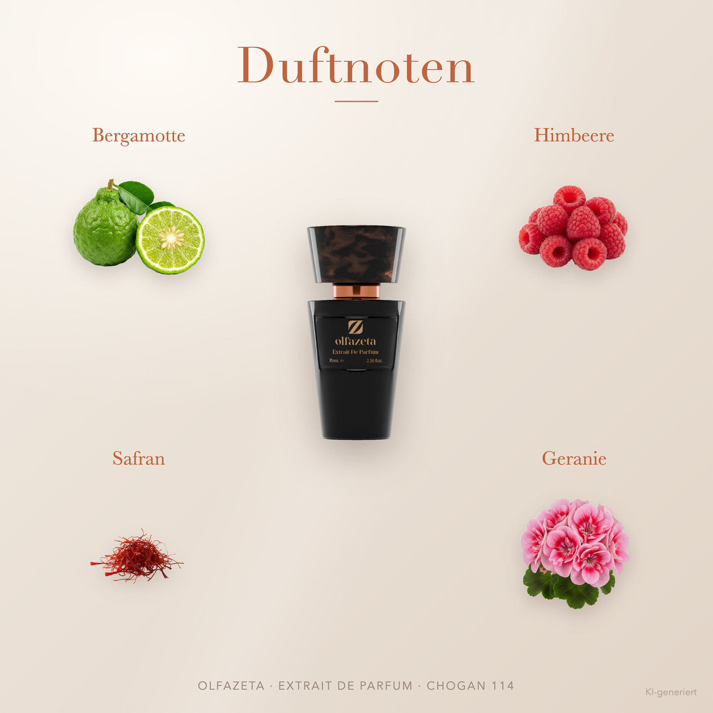 Chogan Parfum 114 Desert Whisper – Extrait de Parfum (Unisex) mit Bergamotte und Himbeere – Produktansicht 2