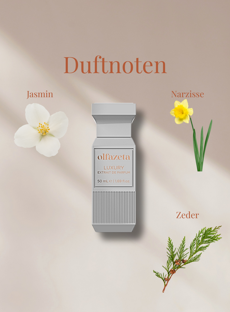 
                  
                    Chogan Parfum 123 mit Duftnoten von Jasmin, Narzisse und Zeder, sinnlich und verführerisch für Frauen.
                  
                